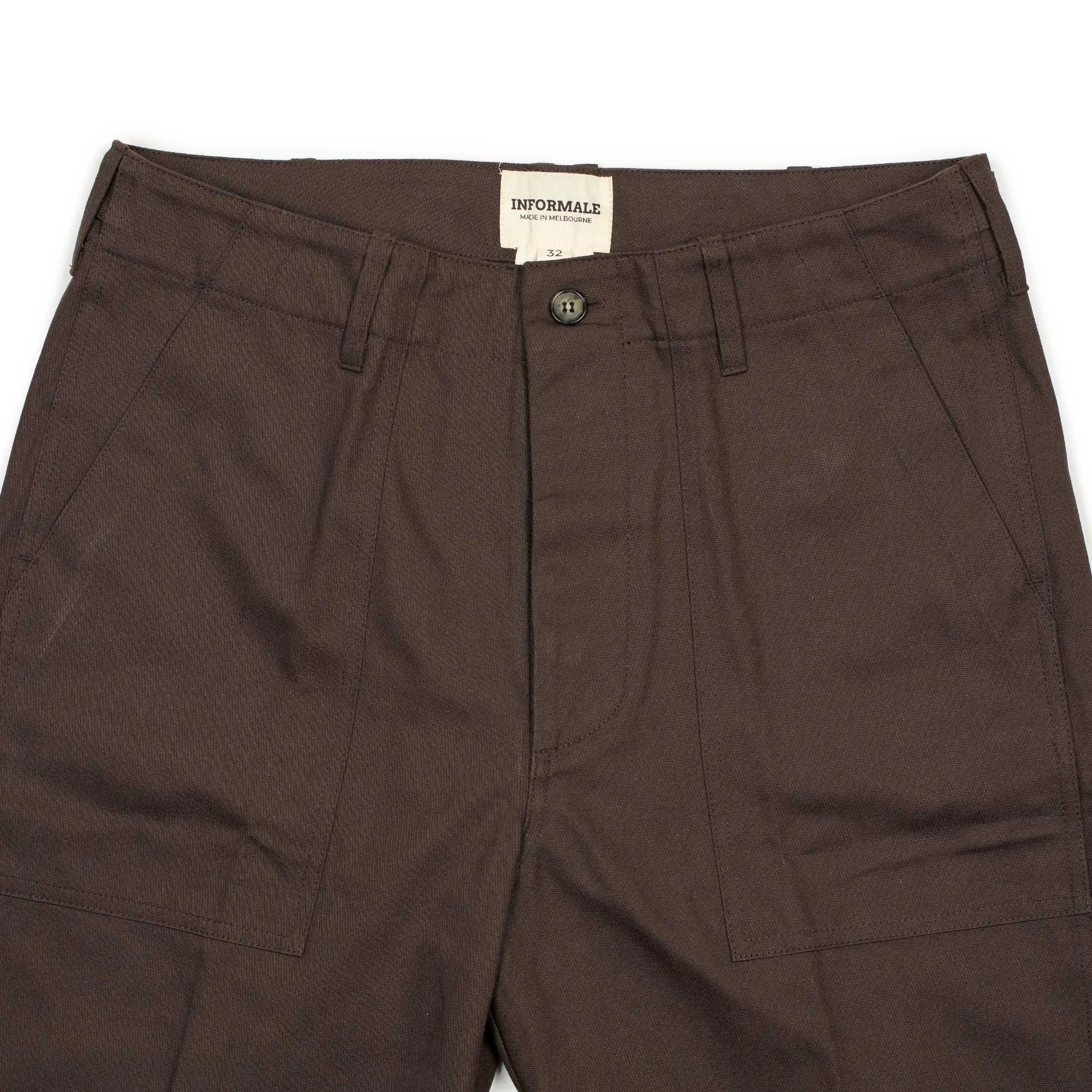 Fatigue pants in chocolate cotton cavalry twill (restock)