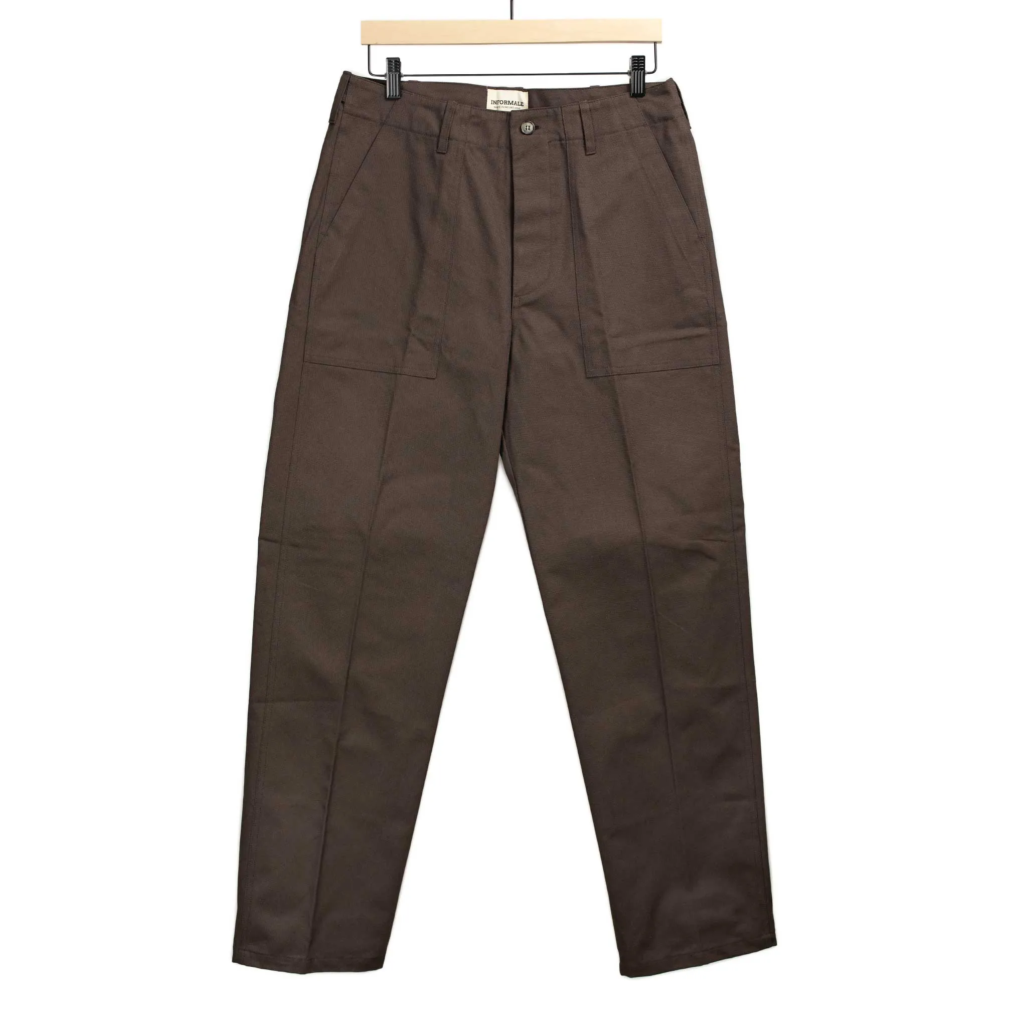 Fatigue pants in chocolate cotton cavalry twill (restock)