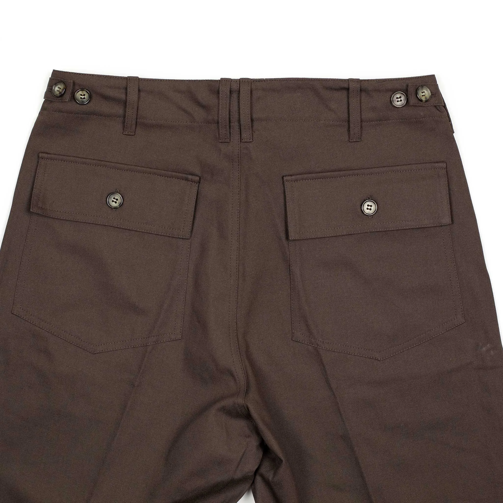 Fatigue pants in chocolate cotton cavalry twill (restock)