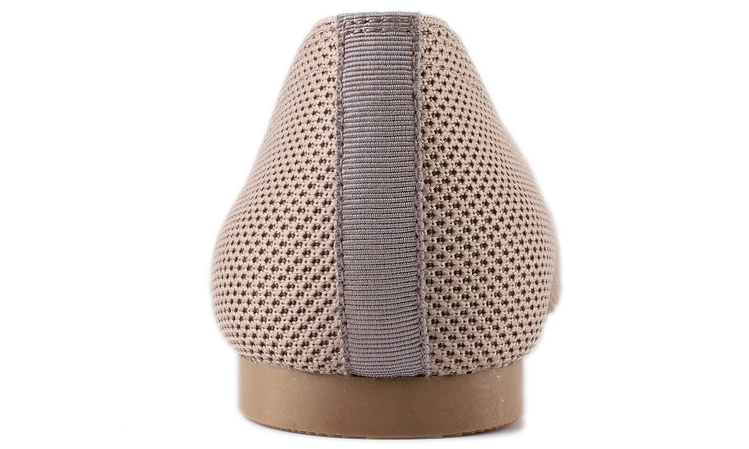 Feversole Women's Woven Fashion Breathable Knit Flat Shoes Pointed Khaki