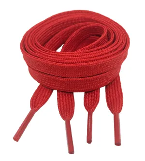 Flat Red Shoelaces - 8mm wide
