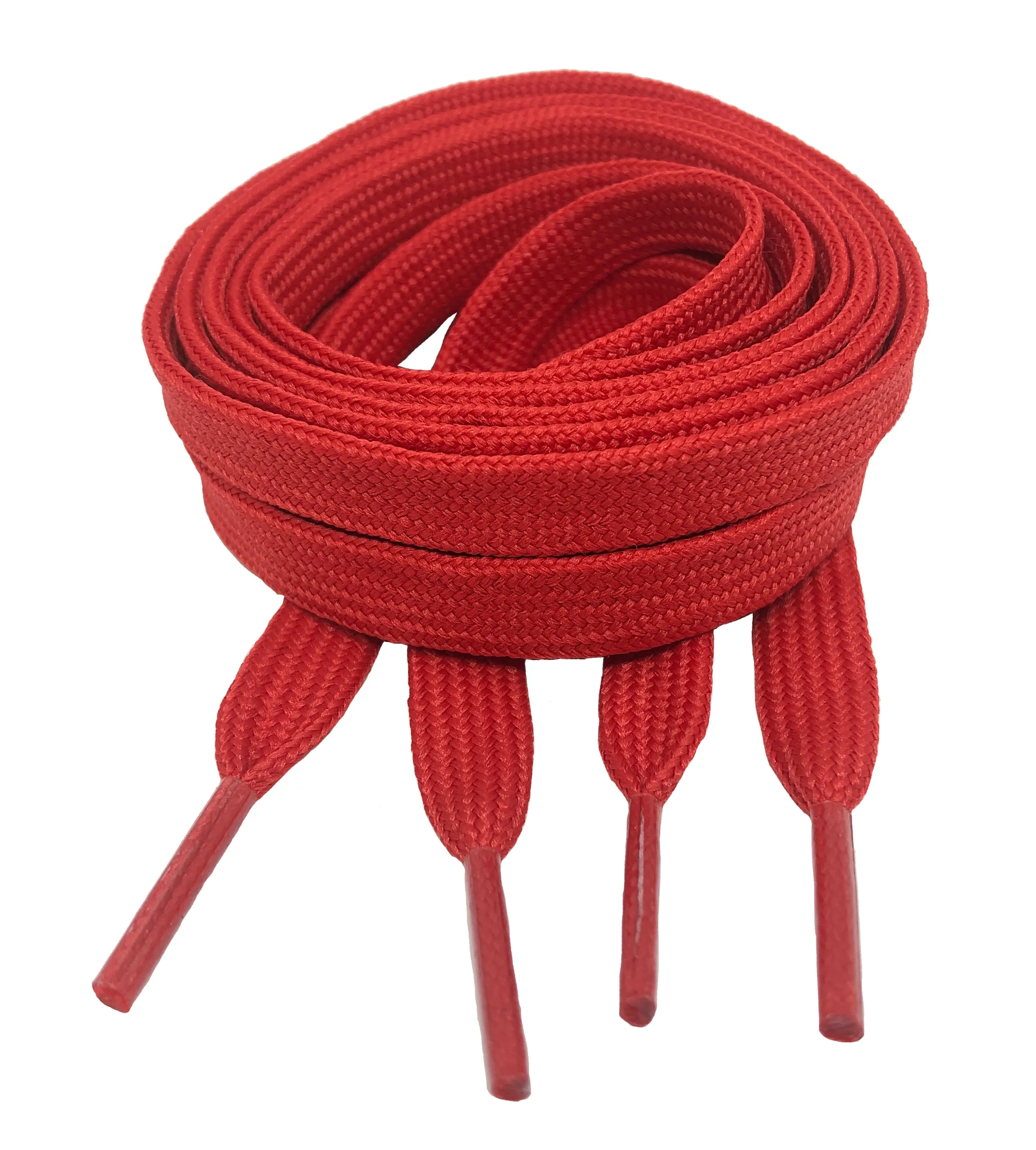 Flat Red Shoelaces - 8mm wide