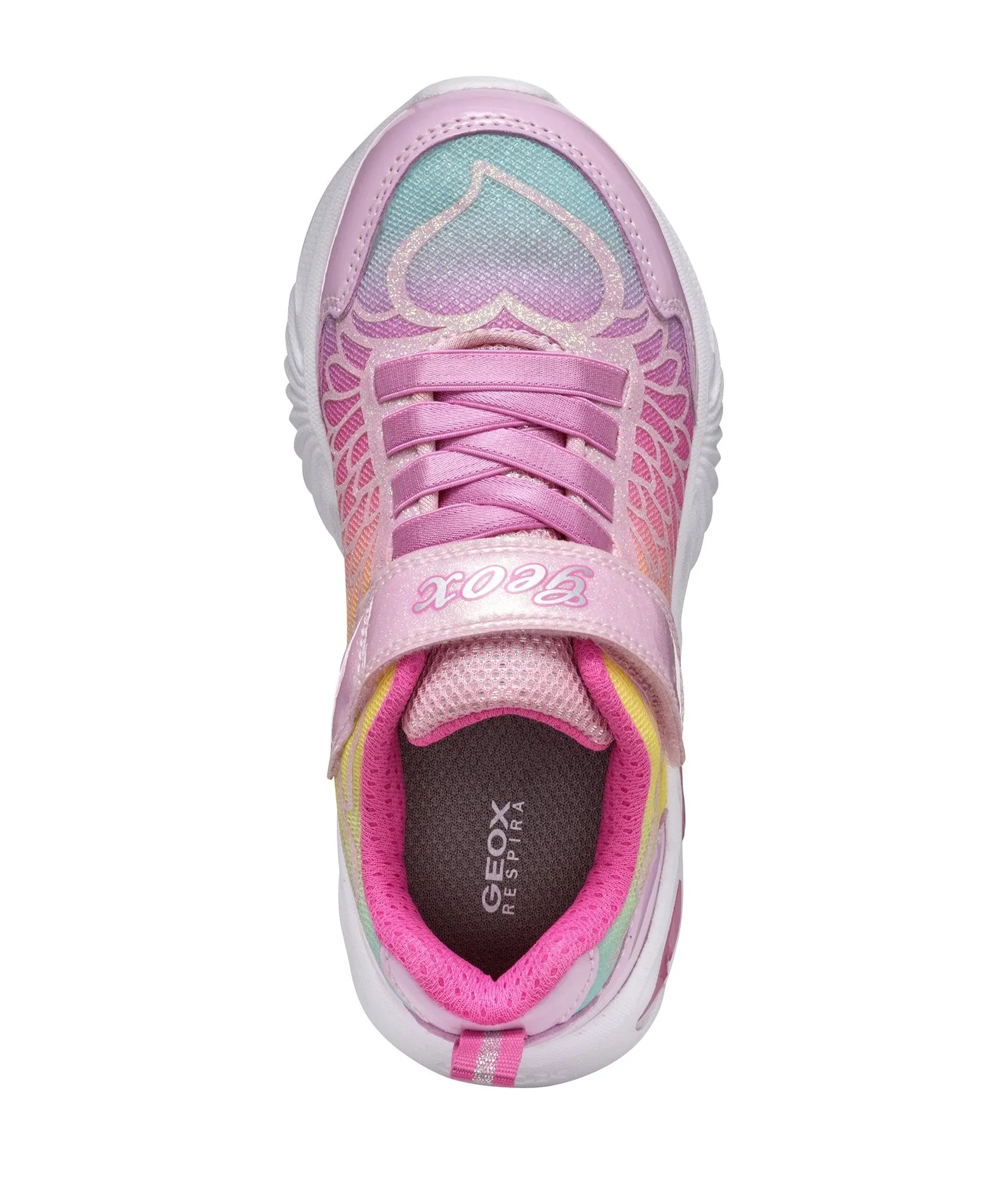 Geox Girls Trainer J Assister Lights Pink/Multicolour