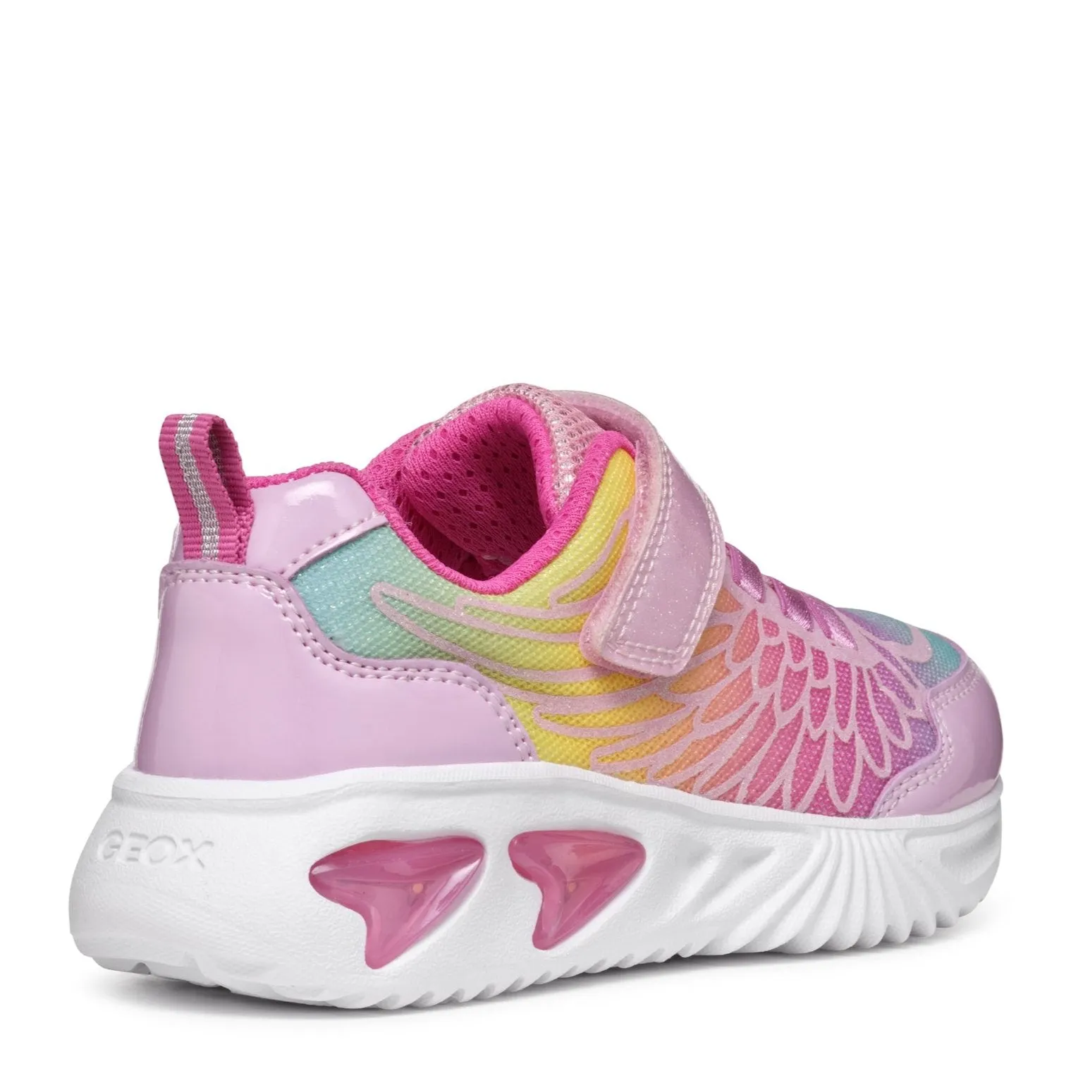 Geox Girls Trainer J Assister Lights Pink/Multicolour