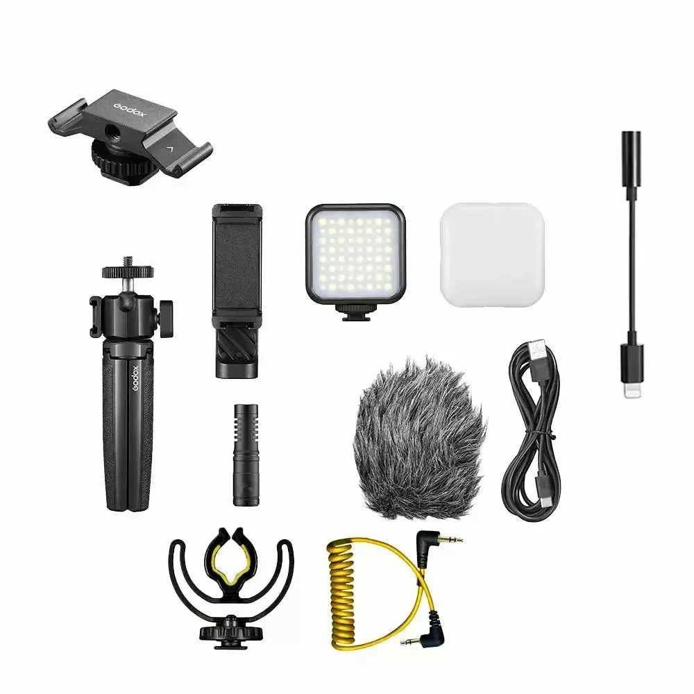 GODOX VLOGGING KIT INC S/PHONE CLIP & L/BOLT CABLE