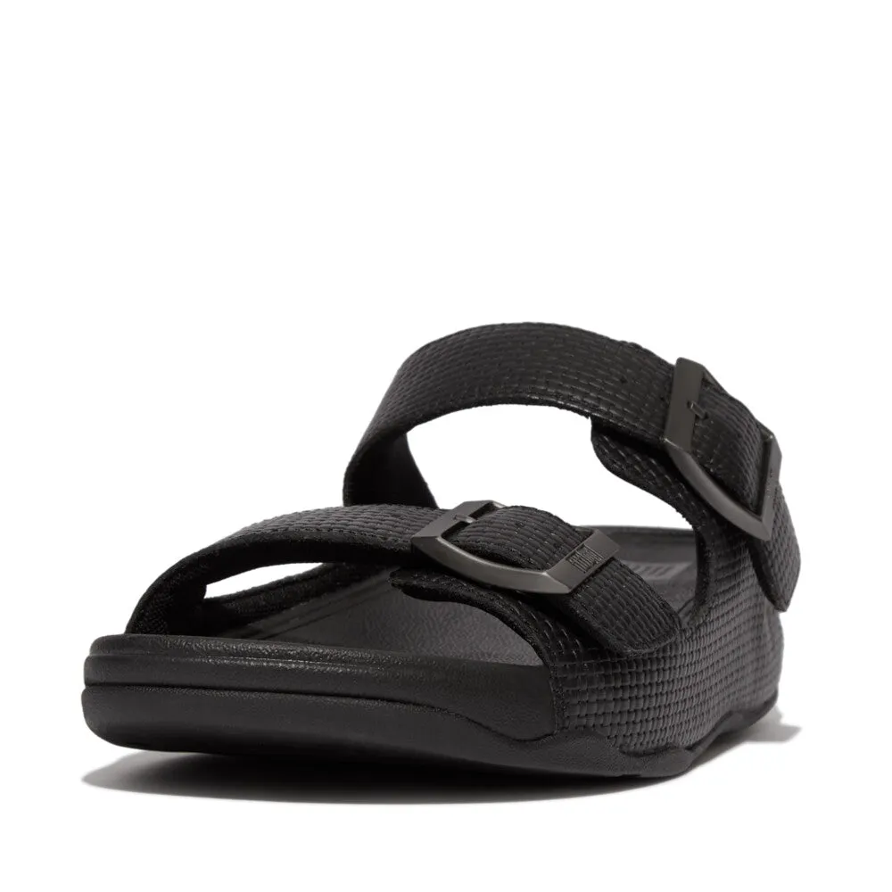 GOGH MOC Men's Buckle Weave-Embossed Leather Slides