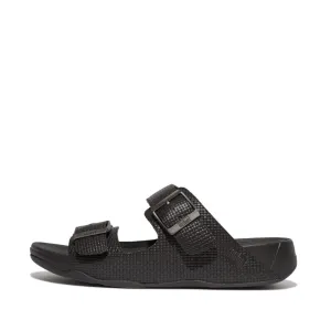GOGH MOC Men's Buckle Weave-Embossed Leather Slides