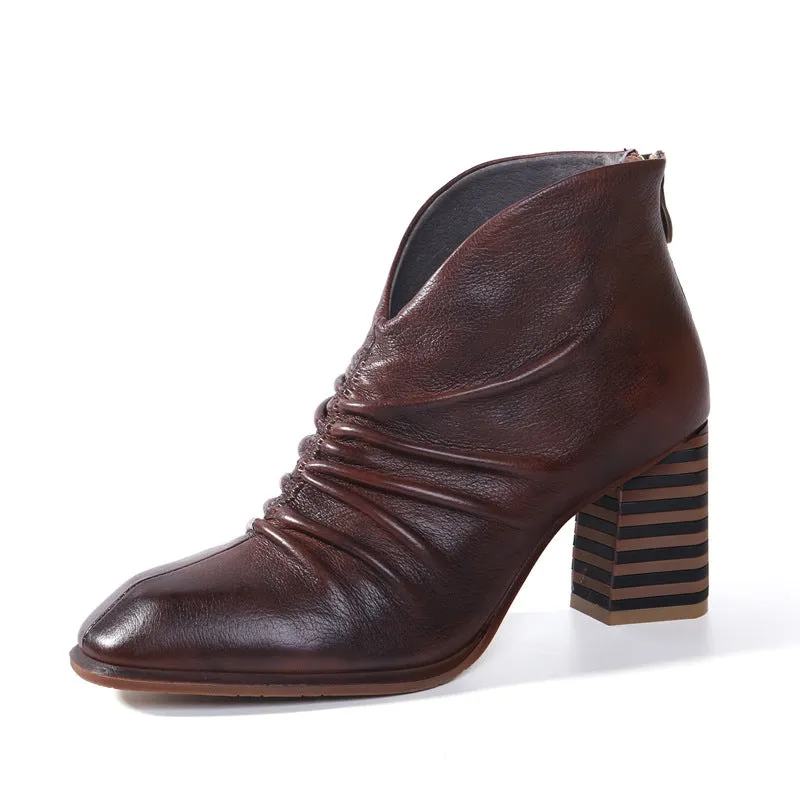 Handmade Leather Vintage Chunky Boots