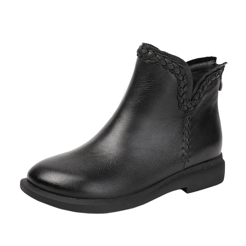 Handmade Velvet Women Short Boots