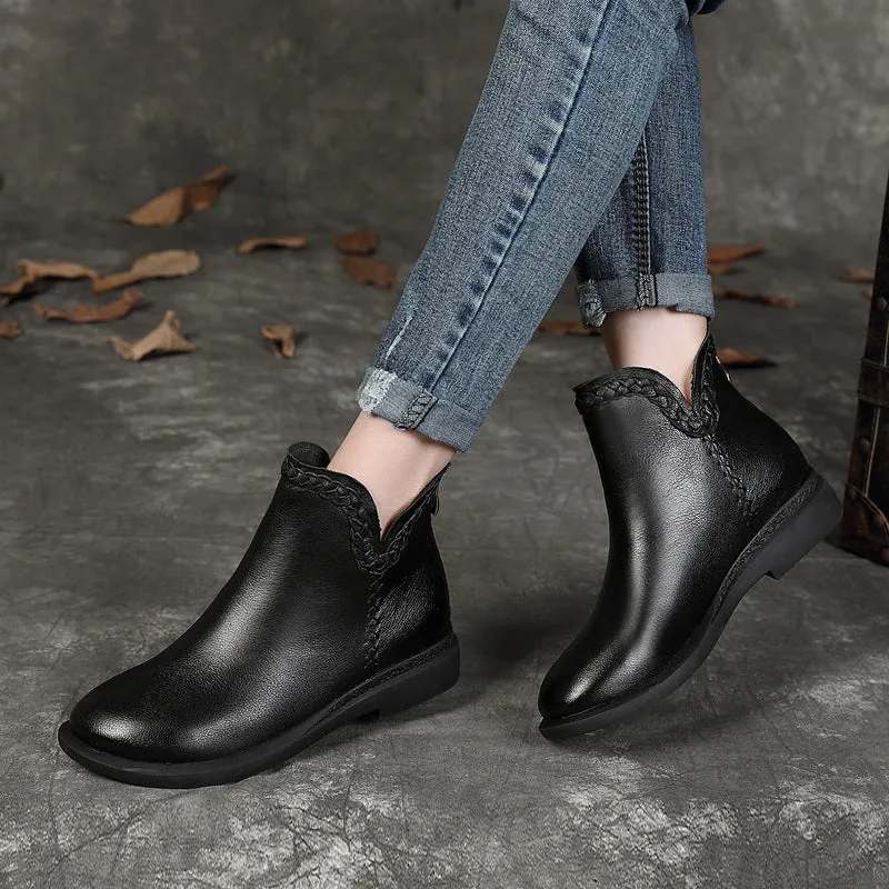 Handmade Velvet Women Short Boots