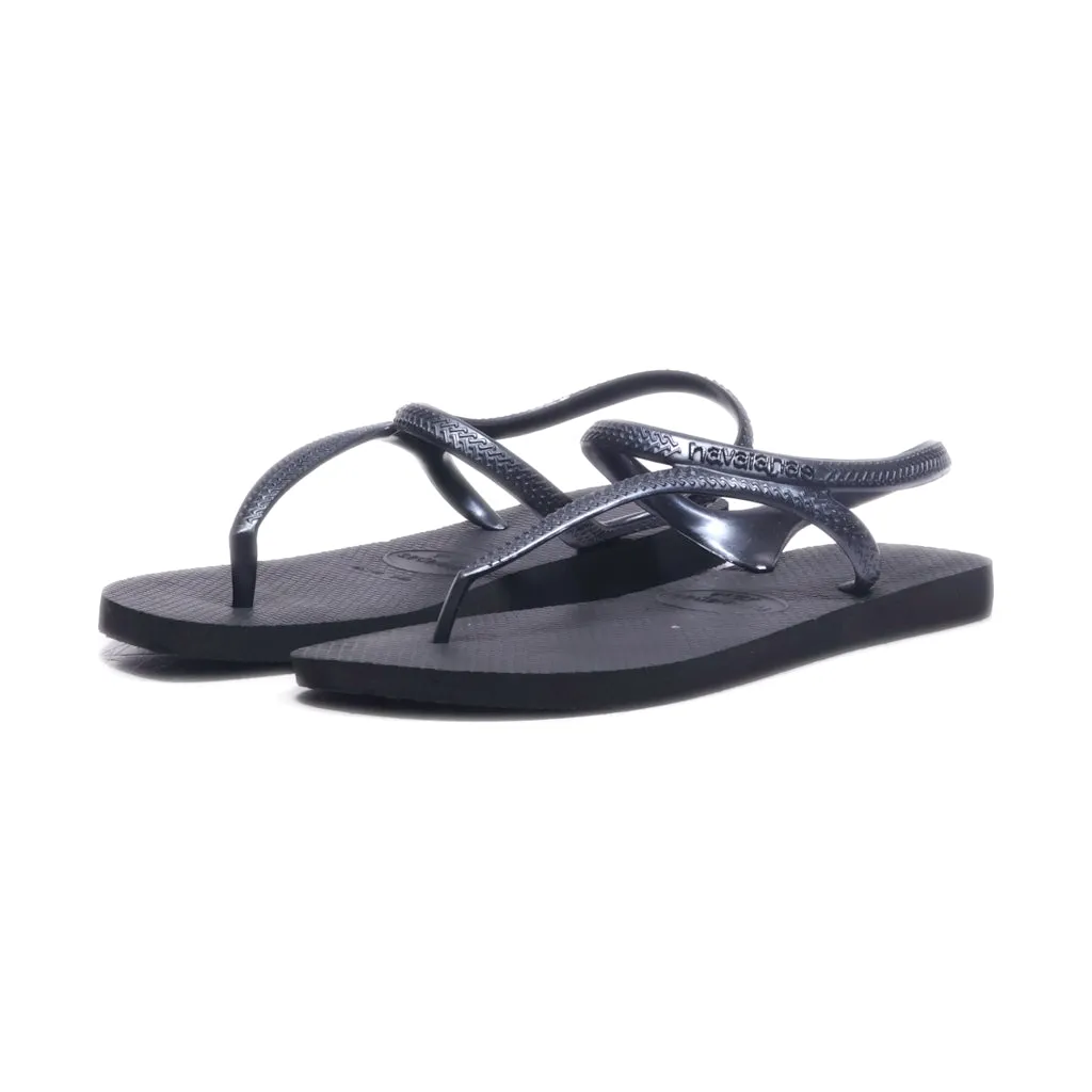 Havaianas Flat Sandals Eva Black Colour For Women