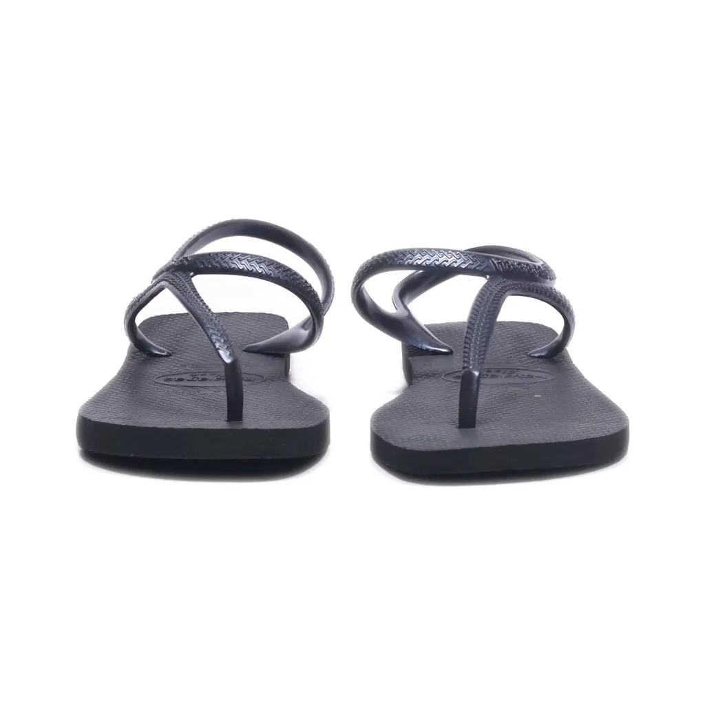 Havaianas Flat Sandals Eva Black Colour For Women