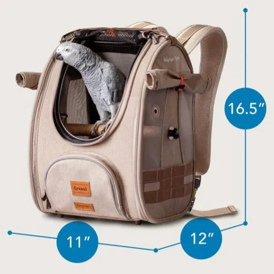 Ibiyaya TrackPack | Bird Carrier Backpack with Perch | Airline-Approved