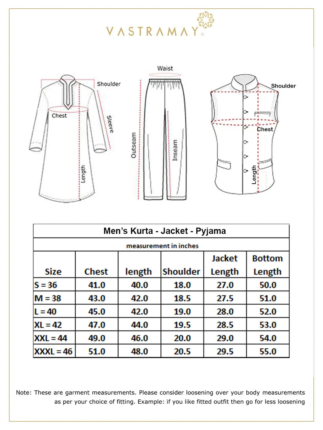 Jashvi Men's Black Cotton Blend Kurta, Nehru Jacket and Pyjama Set
