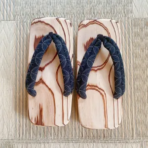 Men's Geta, Kimono Shoes, Wood Zori, Japanese Zouri, Light Brown, Excellent, Versatile, Lightweight Indoor & Outdoor Shoes