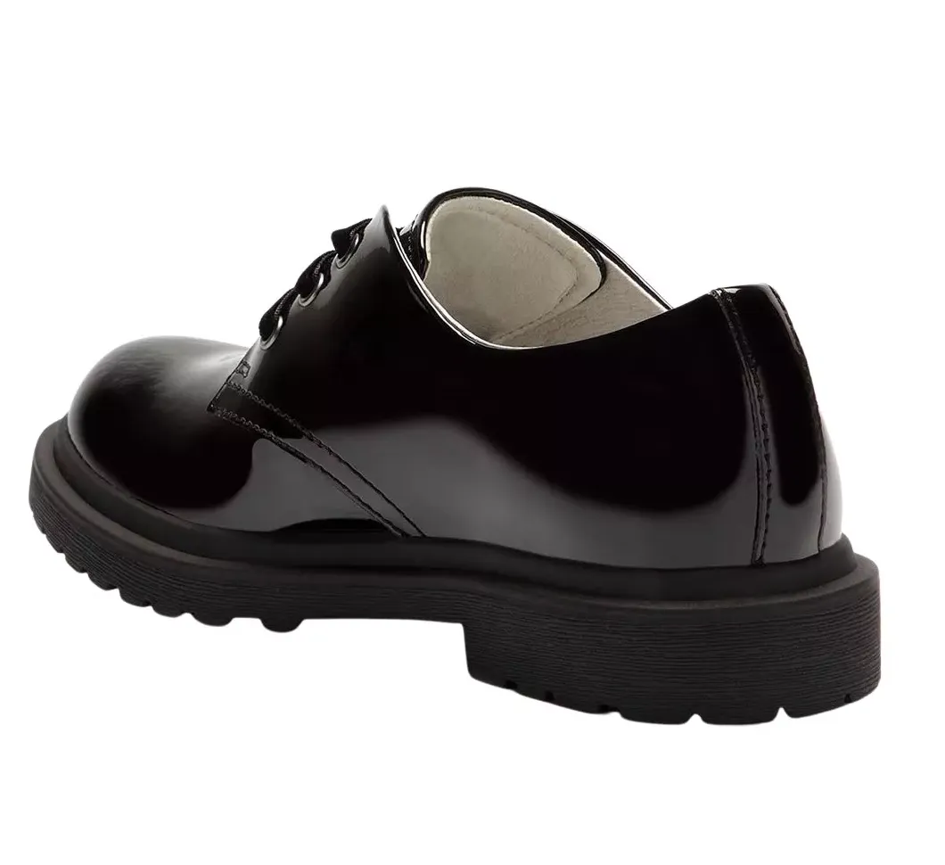 Miss LK | Girls Lelli Kelly Elaine Black Patent Lace Up Girls School Shoes