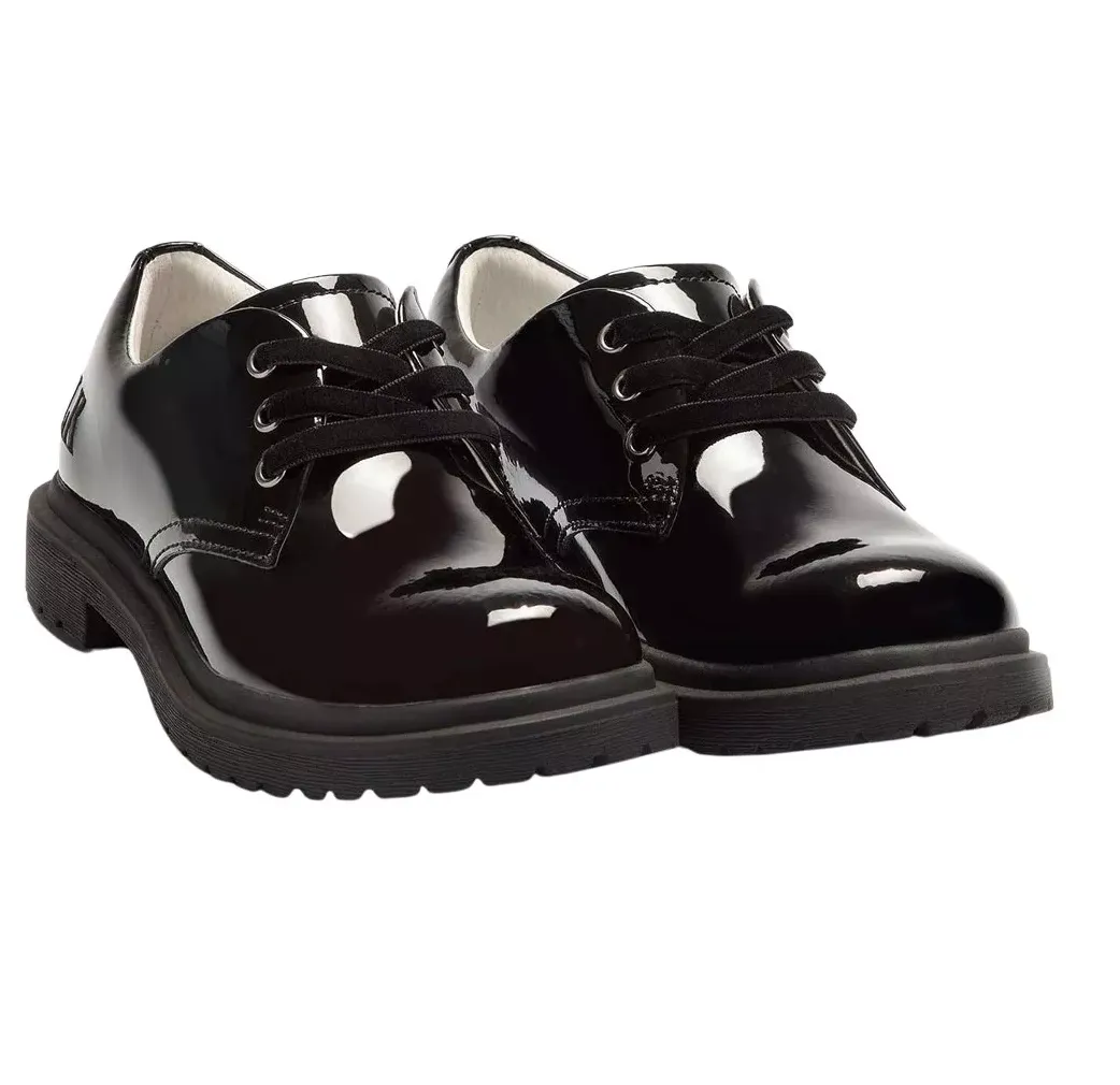 Miss LK | Girls Lelli Kelly Elaine Black Patent Lace Up Girls School Shoes