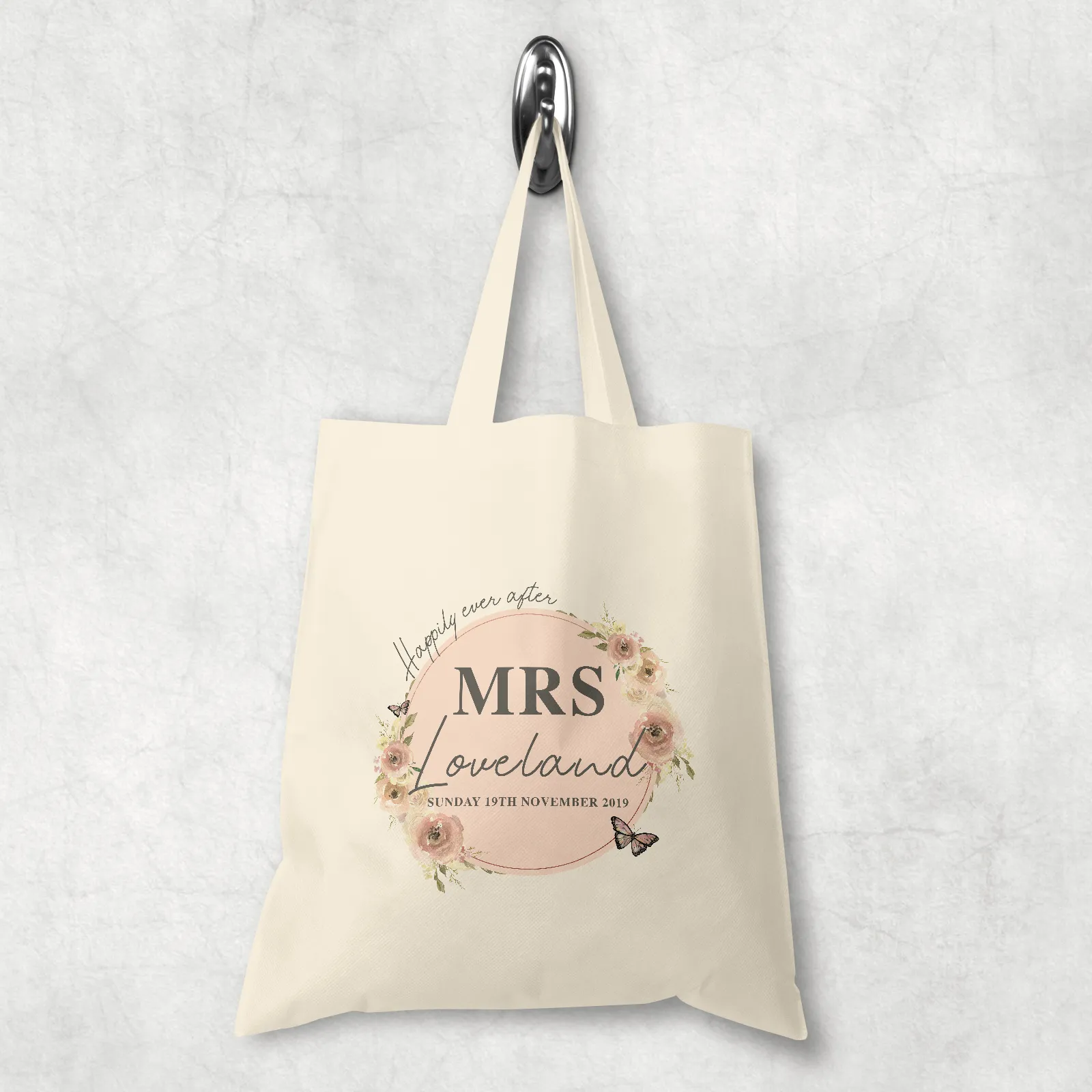 Mr & Mrs Happily Ever After Wedding Tote Bag