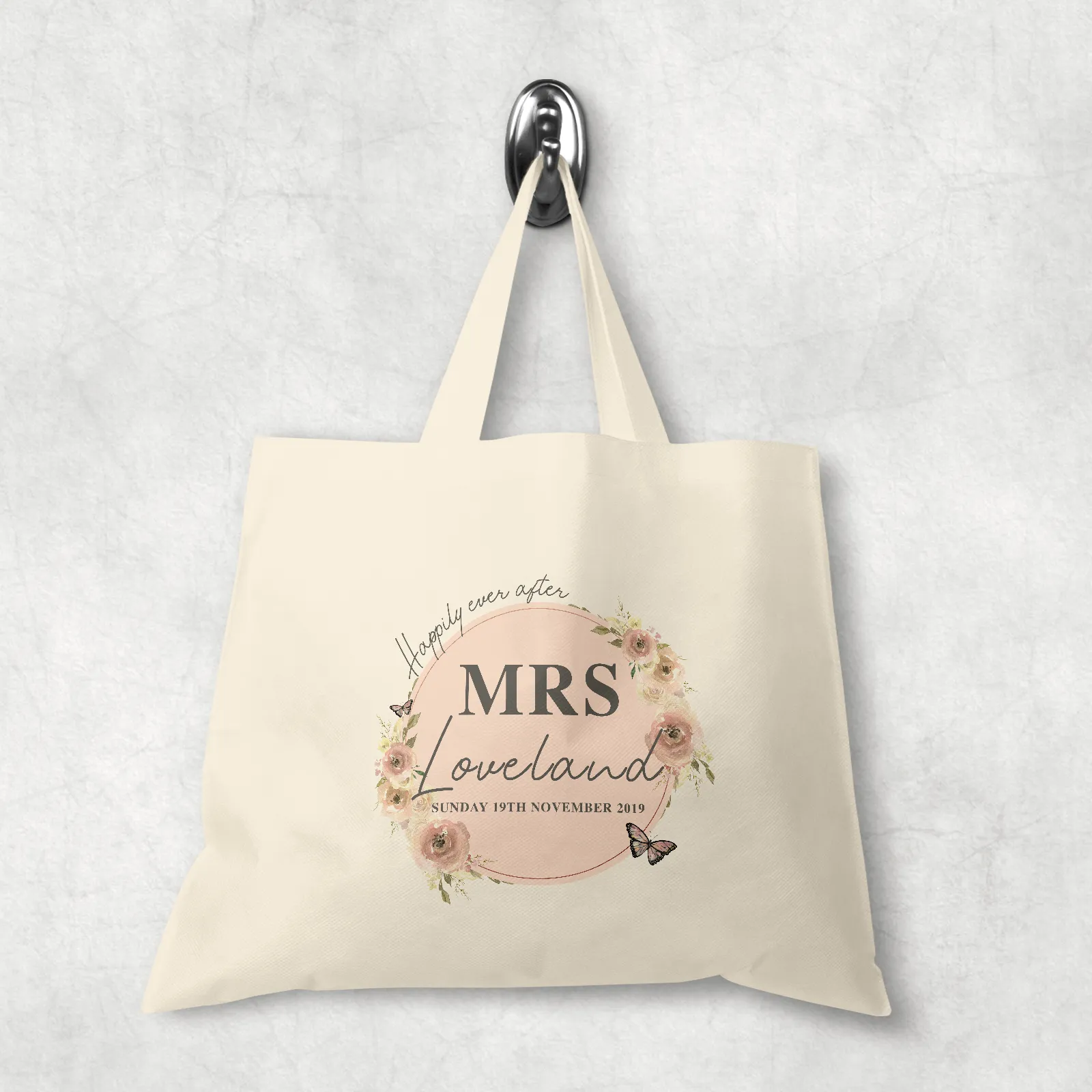 Mr & Mrs Happily Ever After Wedding Tote Bag