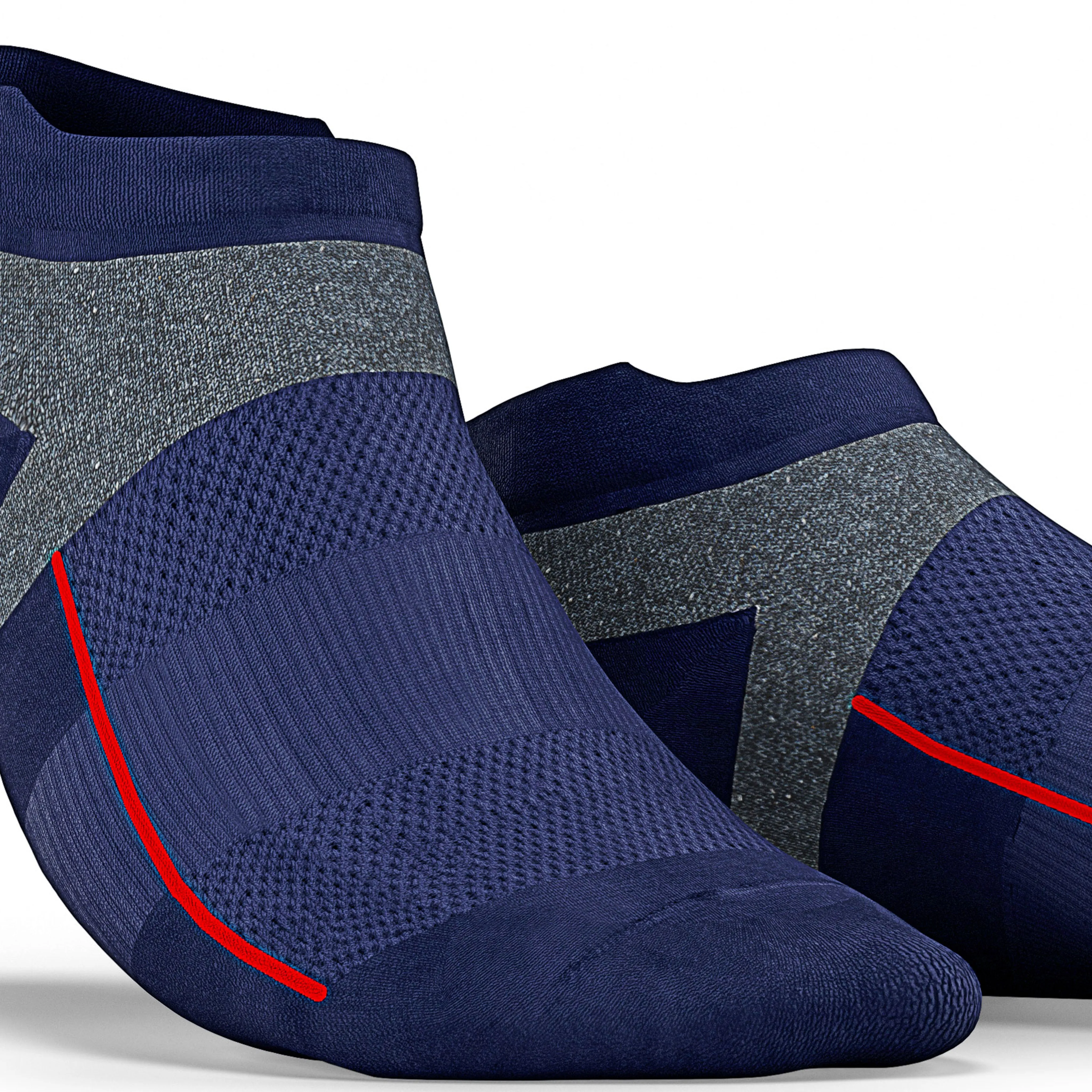 Navy Blue No Show Tab Cushioned Performance Socks - Unisex