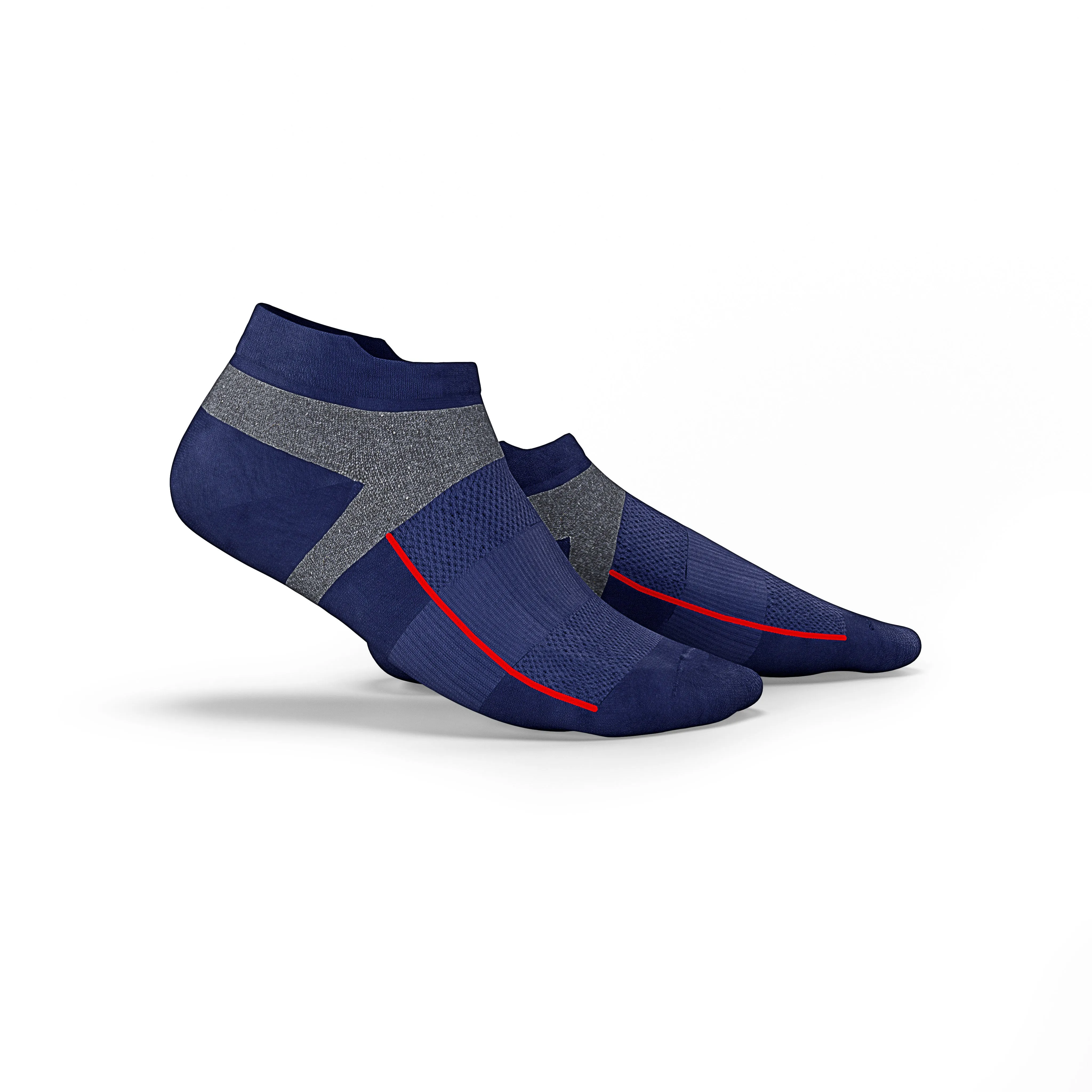 Navy Blue No Show Tab Cushioned Performance Socks - Unisex