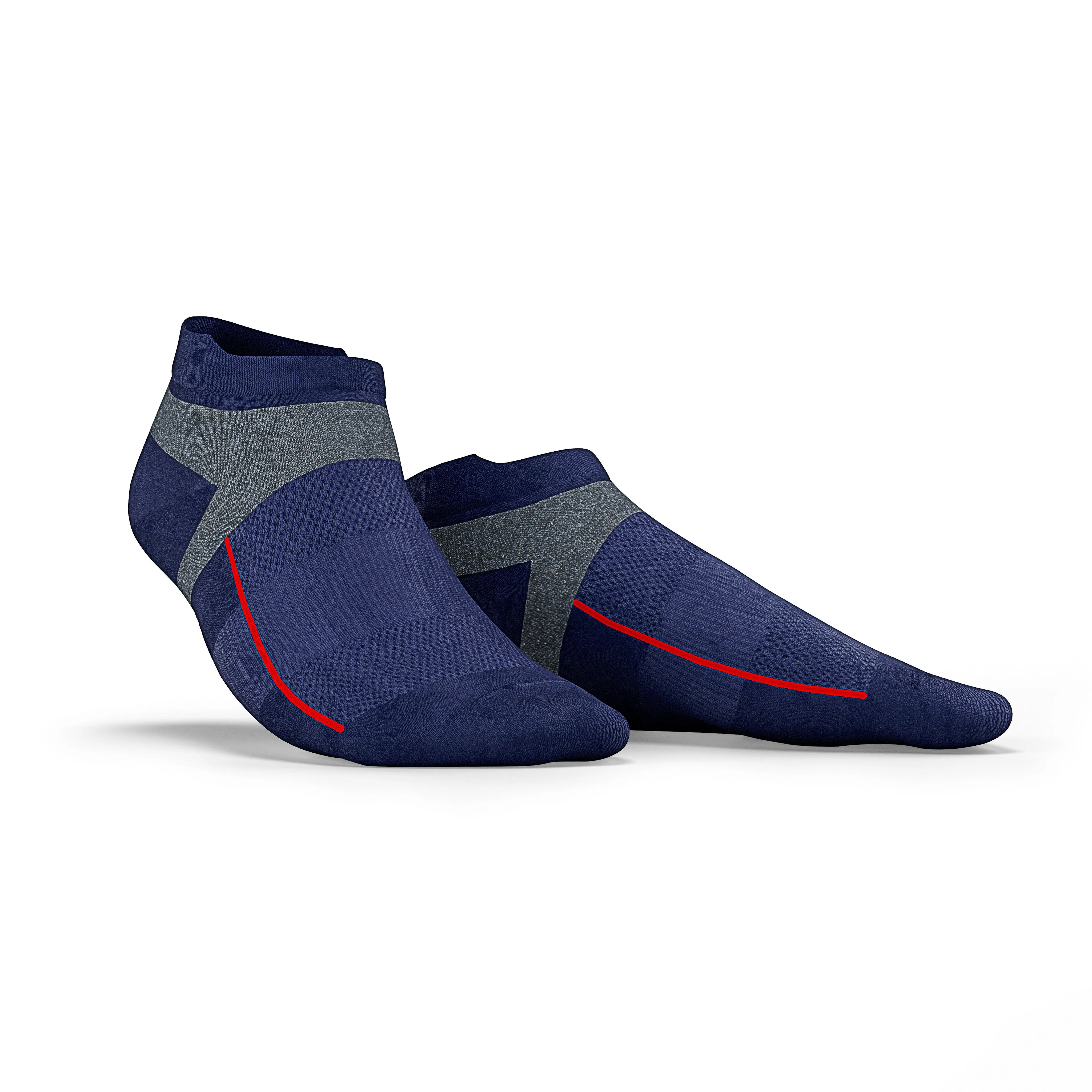 Navy Blue No Show Tab Cushioned Performance Socks - Unisex
