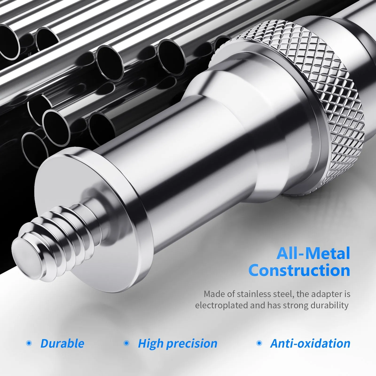 NEEWER Standard 1/4” to 3/8” Metal Male Converter Threaded Screw Adapter Spigot Stud 3-Pack - ST22