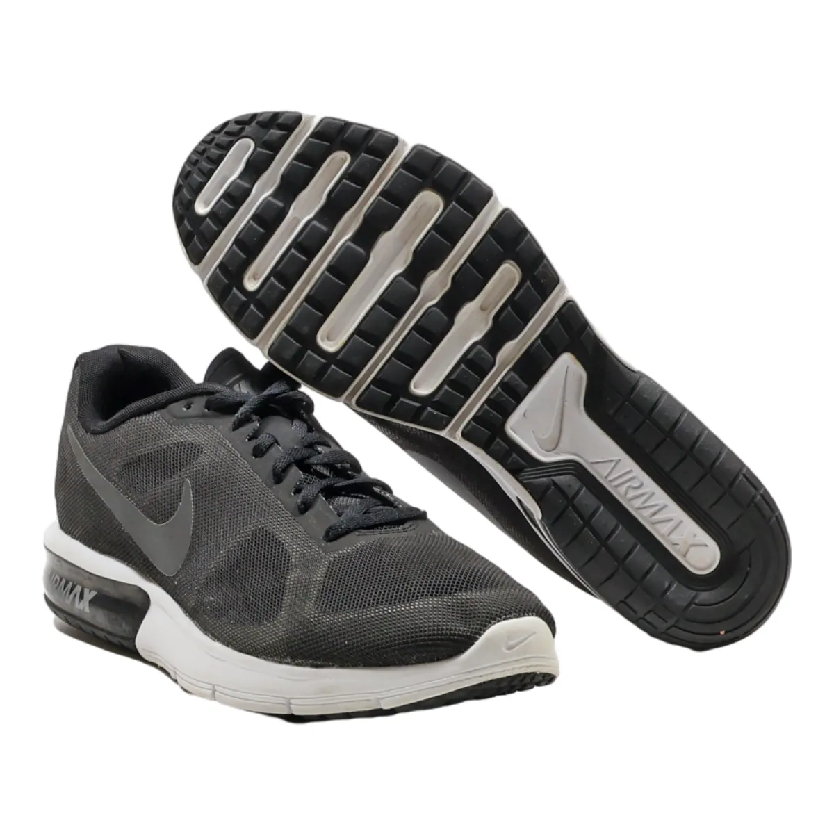 NIKE Air Max Sequent Sneaker Trainers Black Synthetic Mens UK 7.5