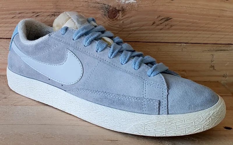 Nike Blazer Low Suede Trainers UK5/US7.5/EU38.5 517371-402 Blue/White