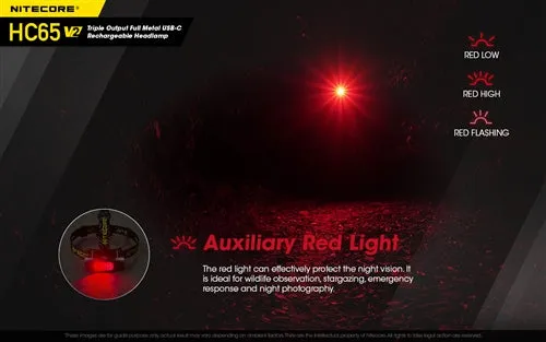 Nitecore HC65 v2 1750 Lumen Headlamp High CRI LED Luminus SST-40-W LED1*18650 Rechargeable Battery