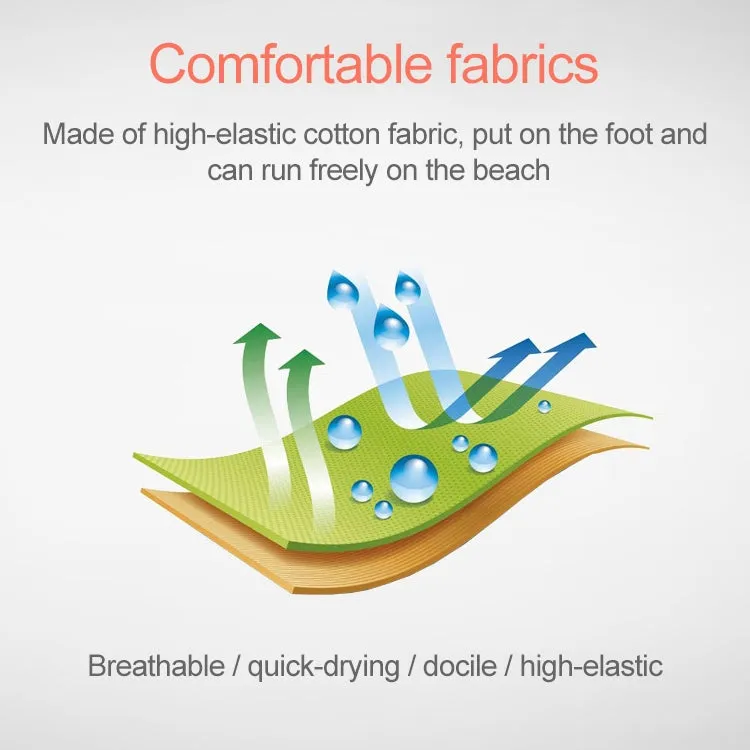 Non-slip Plastic Grain Texture Thick Cloth Sole Printing Diving Shoes and Socks, One Pair, Size:M (Blue Lines)