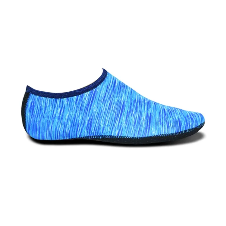Non-slip Plastic Grain Texture Thick Cloth Sole Printing Diving Shoes and Socks, One Pair, Size:XXL (Blue Lines)