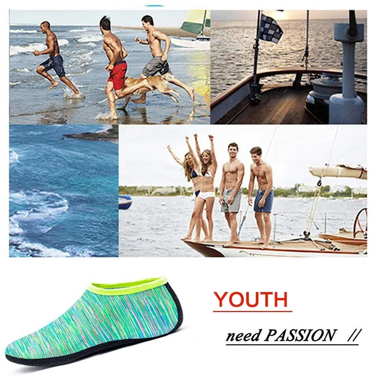 Non-slip Plastic Grain Texture Thick Cloth Sole Printing Diving Shoes and Socks, One Pair, Size:XXL (Purple Lines)