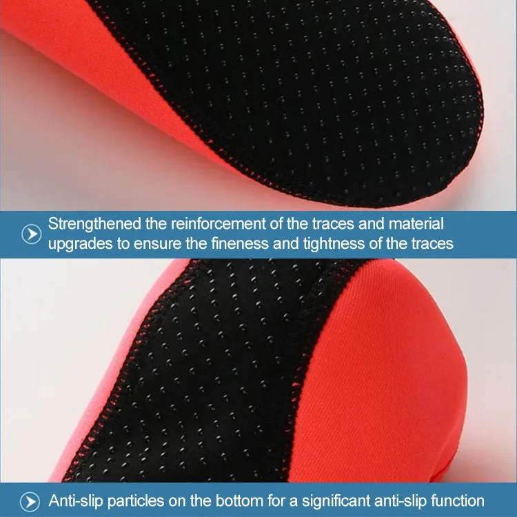Non-slip Plastic Grain Texture Thick Cloth Sole Solid Color Diving Shoes and Socks, One Pair, Size:XXL (Orange)