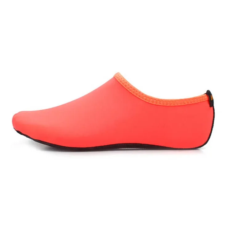Non-slip Plastic Grain Texture Thick Cloth Sole Solid Color Diving Shoes and Socks, One Pair, Size:XXL (Orange)