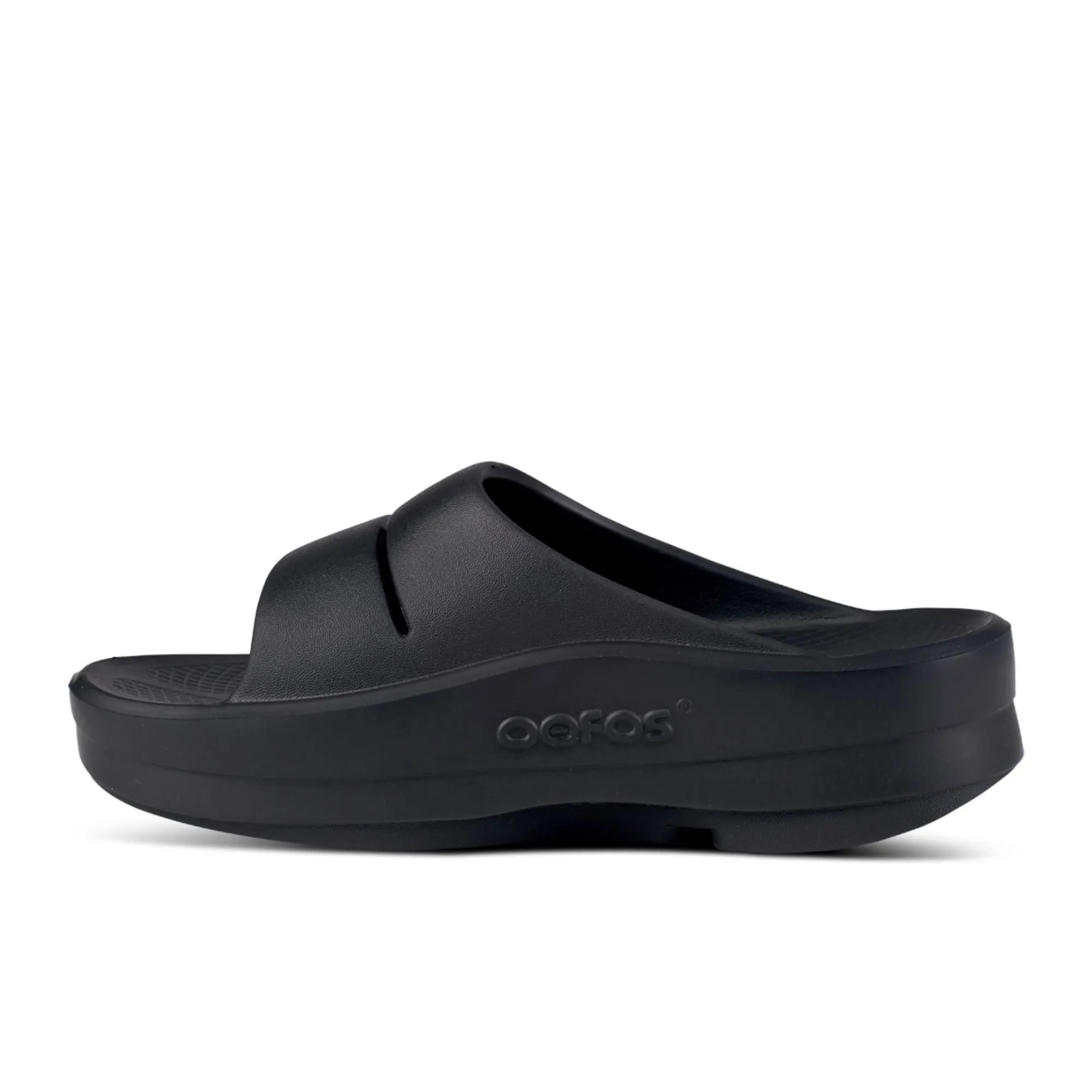 OOFOS Women's Oomega Ooahh Sandal, Black