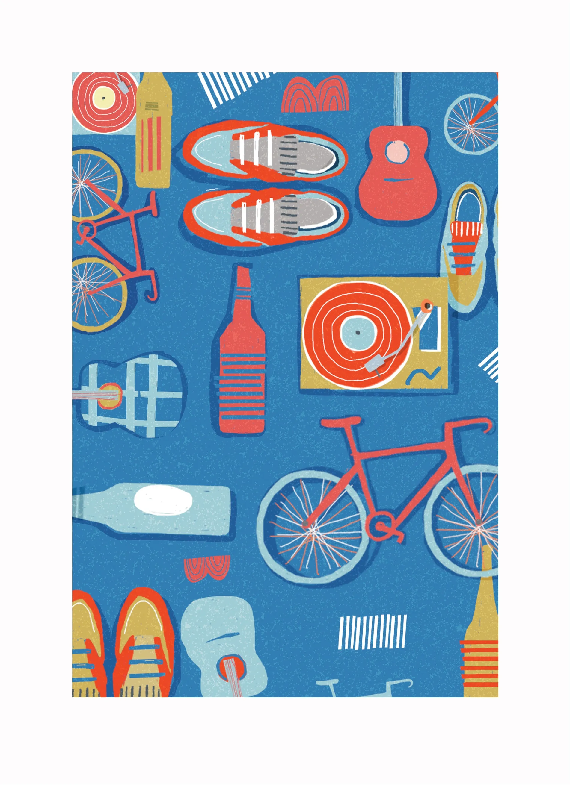 Personalised Bike Trainers And Guitar Card