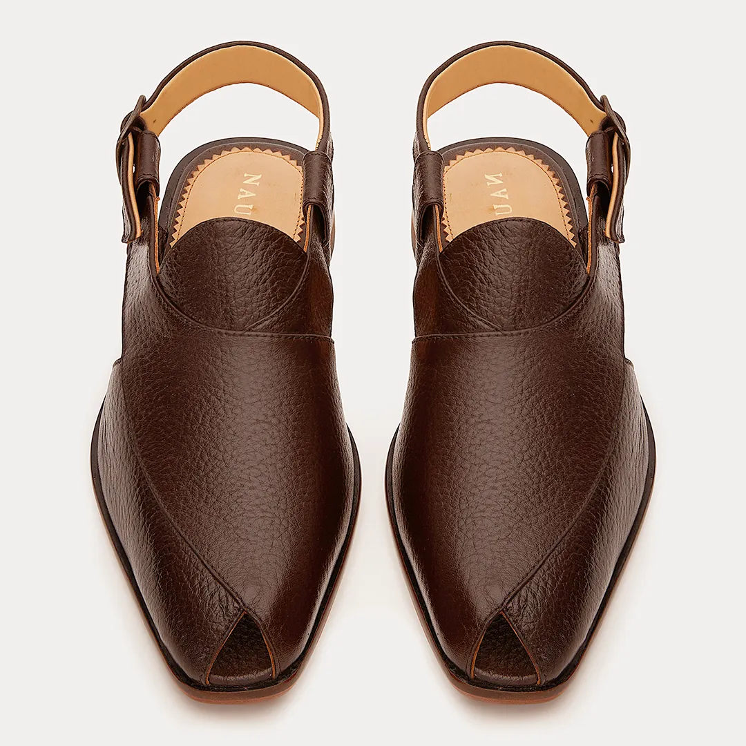 Peshauri Baandh | Choco Brown Milled Leather