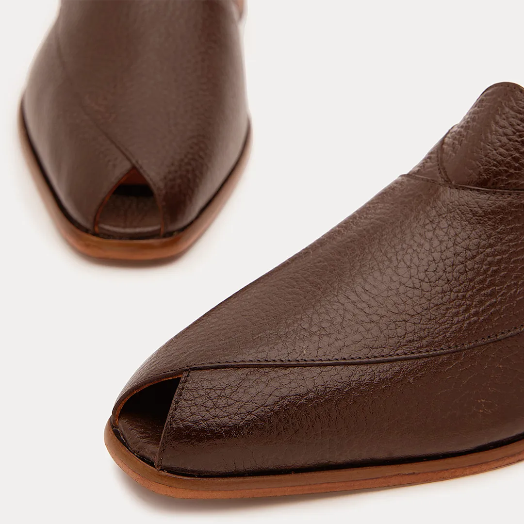 Peshauri Baandh | Choco Brown Milled Leather