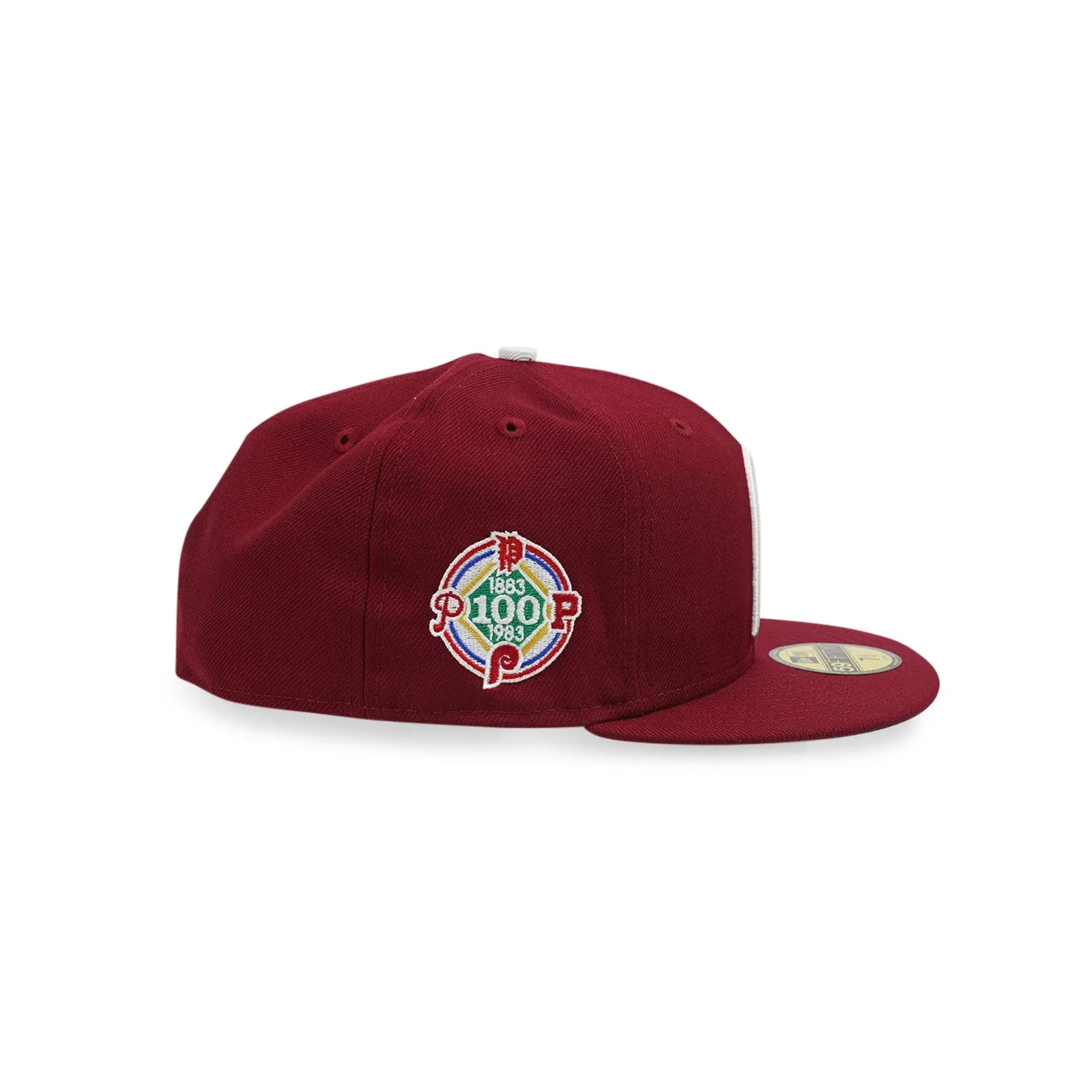 Philadelphia Phillies New Era 1983 100th Anniv. Patch Maroon 5950 Fitted Hat Cap 70841622