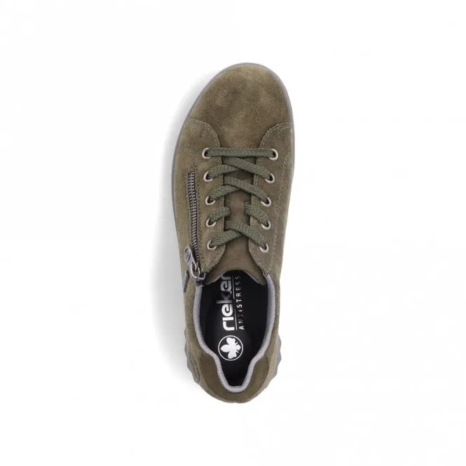 Rieker 59000-54 Green Womens Casual Comfort Lace Up Zip Up Shoes