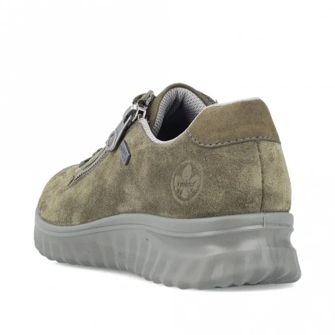 Rieker 59000-54 Green Womens Casual Comfort Lace Up Zip Up Shoes