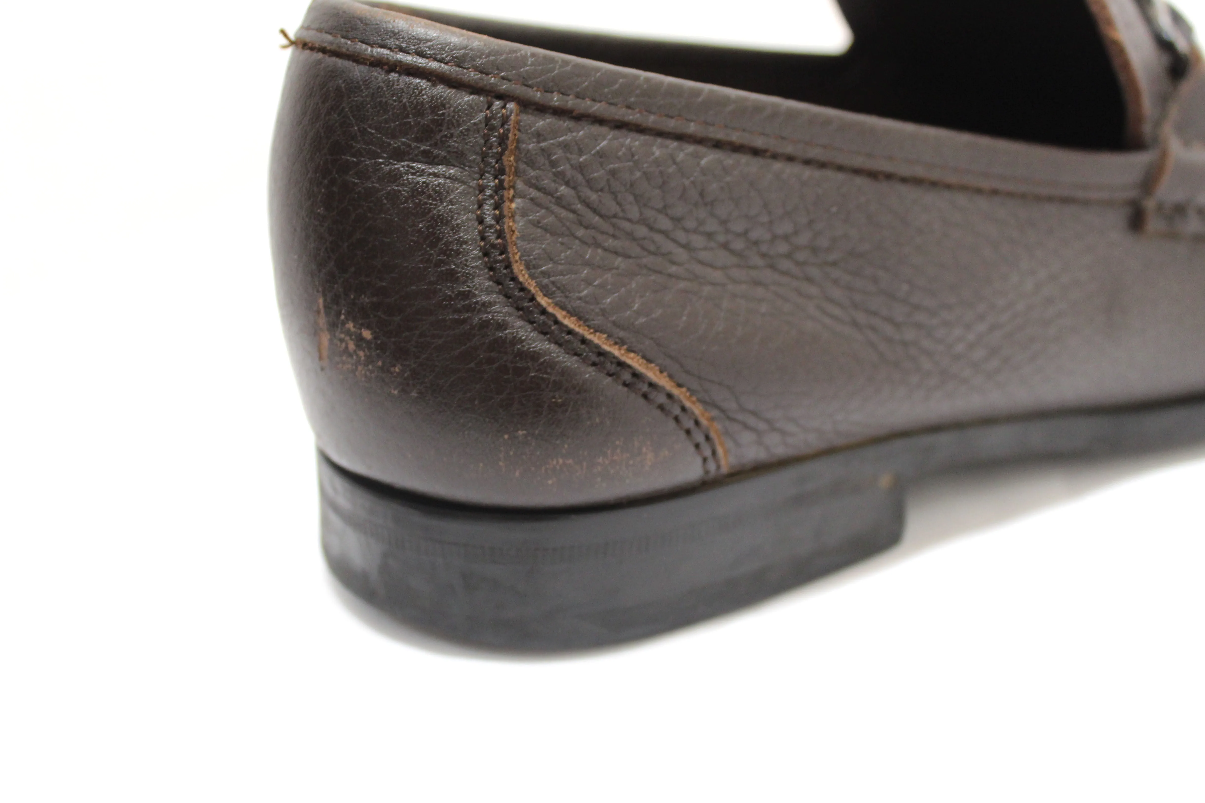 Salvatore Ferragamo Men's Brown Grandioso Calf Leather Loafer Dress Shoes size 8
