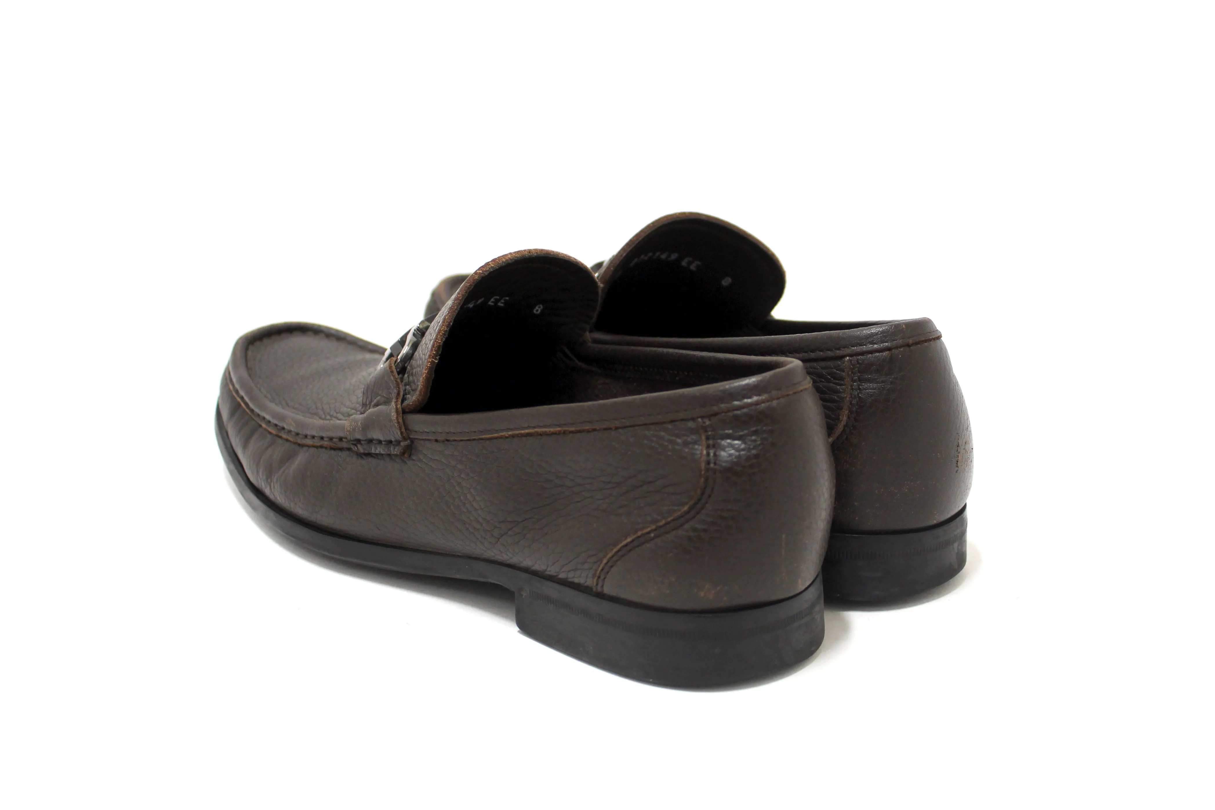 Salvatore Ferragamo Men's Brown Grandioso Calf Leather Loafer Dress Shoes size 8