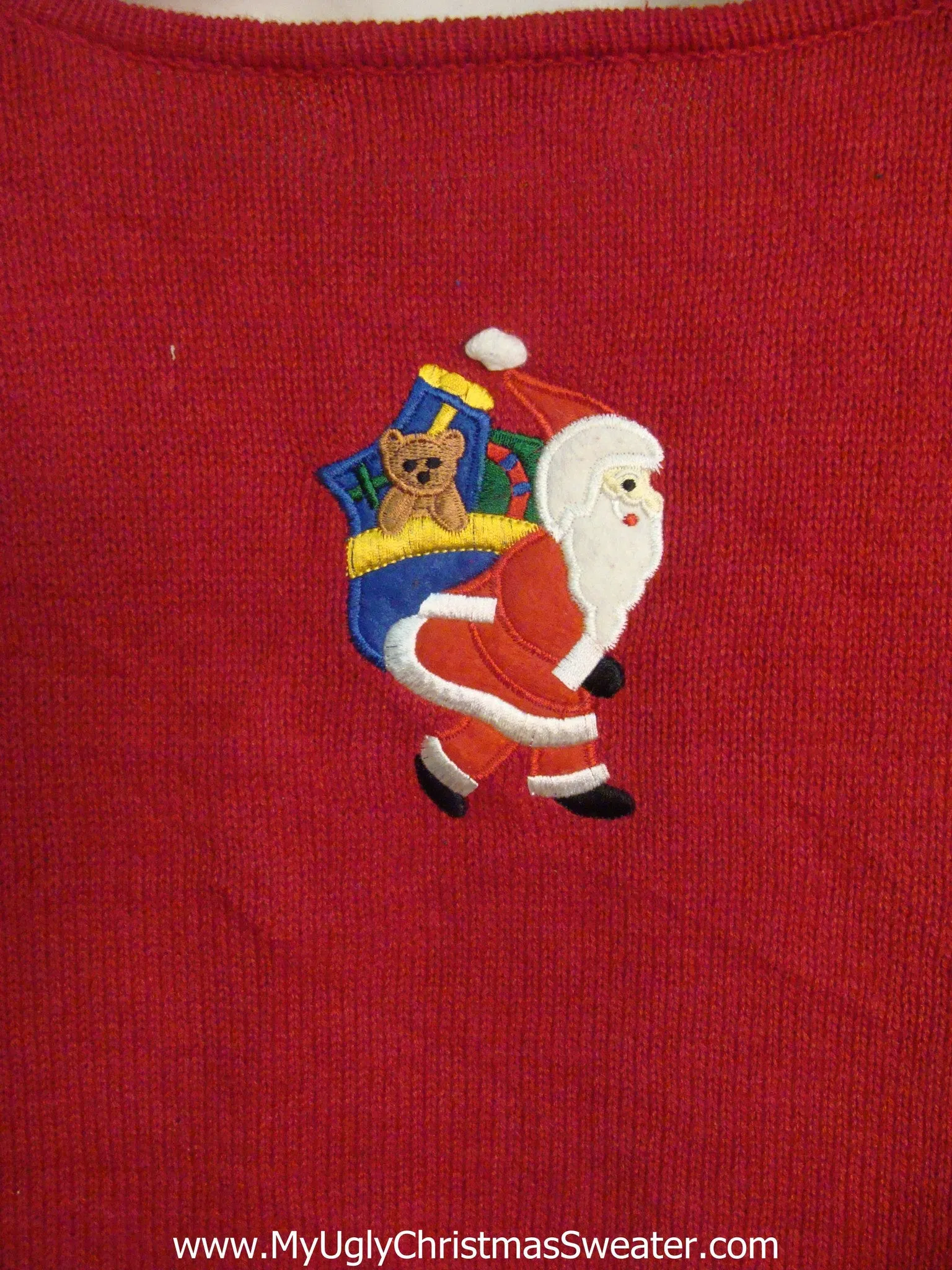 Santa and his Reindeer Delivering Presents Ugly Sweater Vest for Xmas