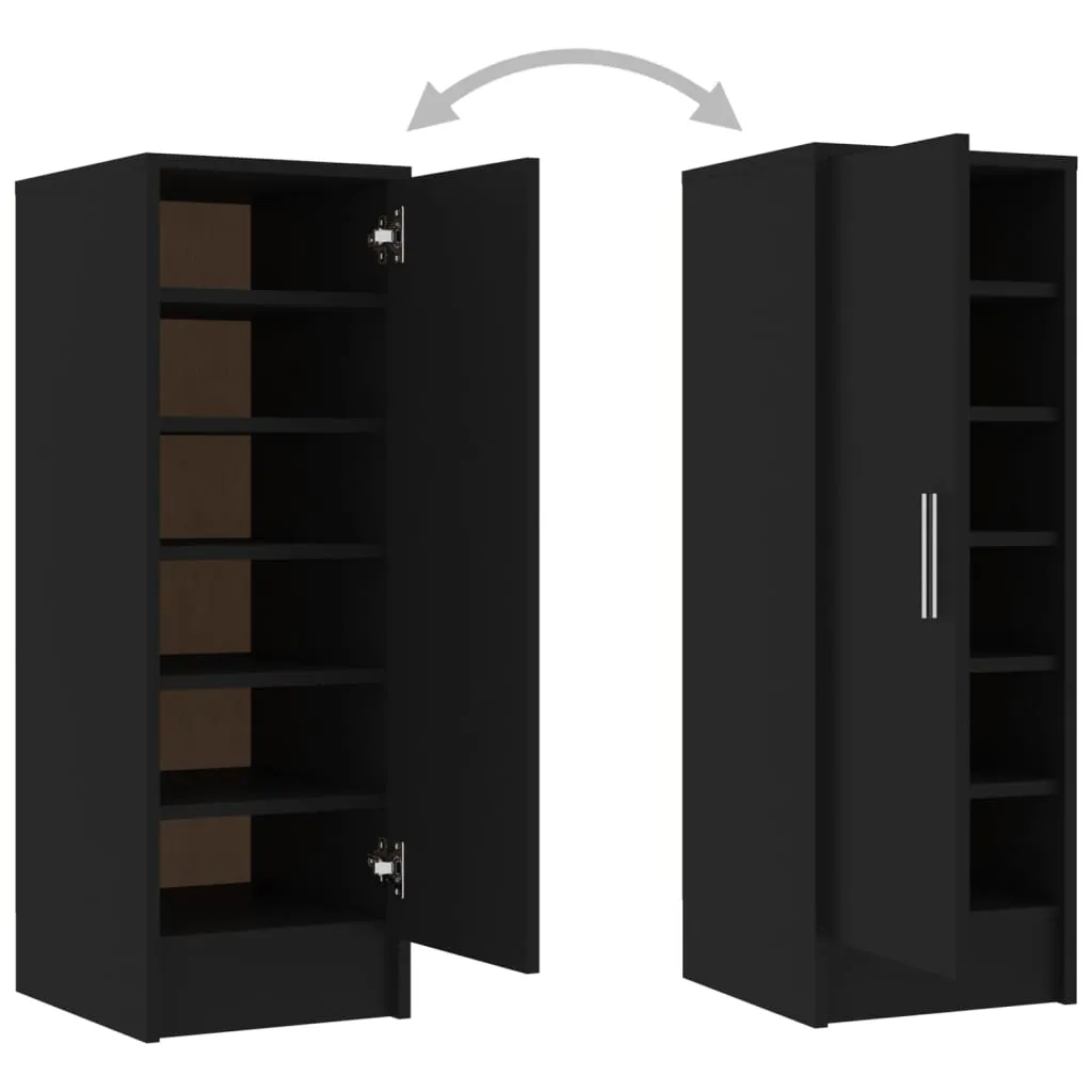 Shoe Cabinet Black 32x35x92 cm Chipboard