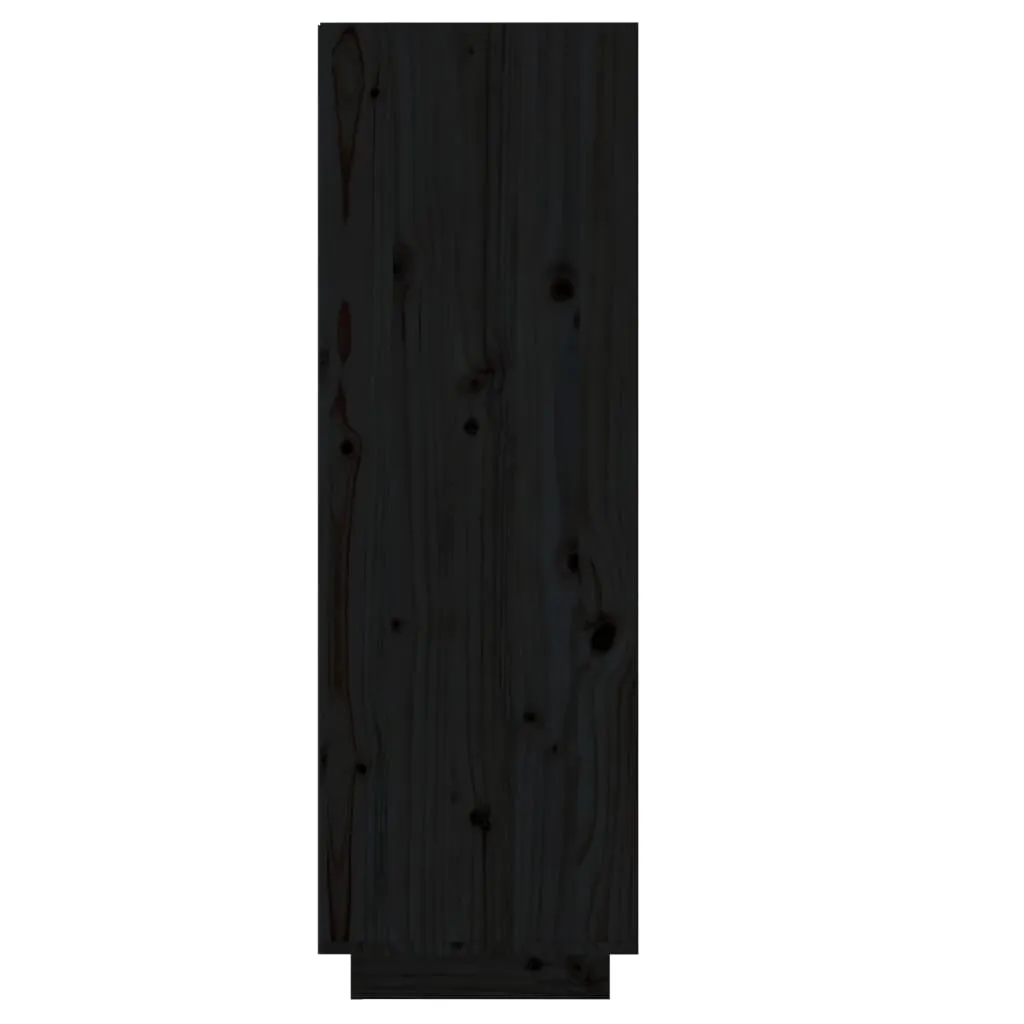 Shoe Cabinet Black 34x30x105 cm Solid Wood Pine