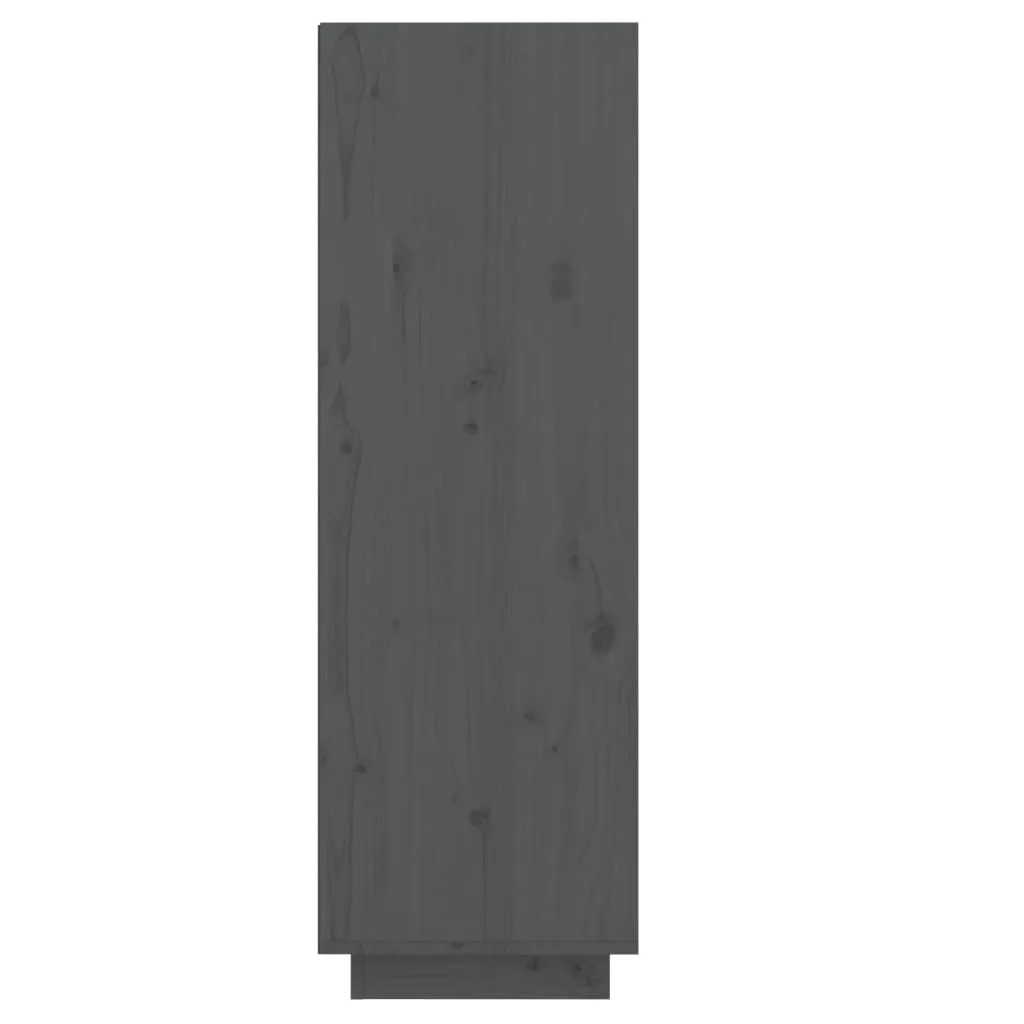 Shoe Cabinet Grey 34x30x105 cm Solid Wood Pine