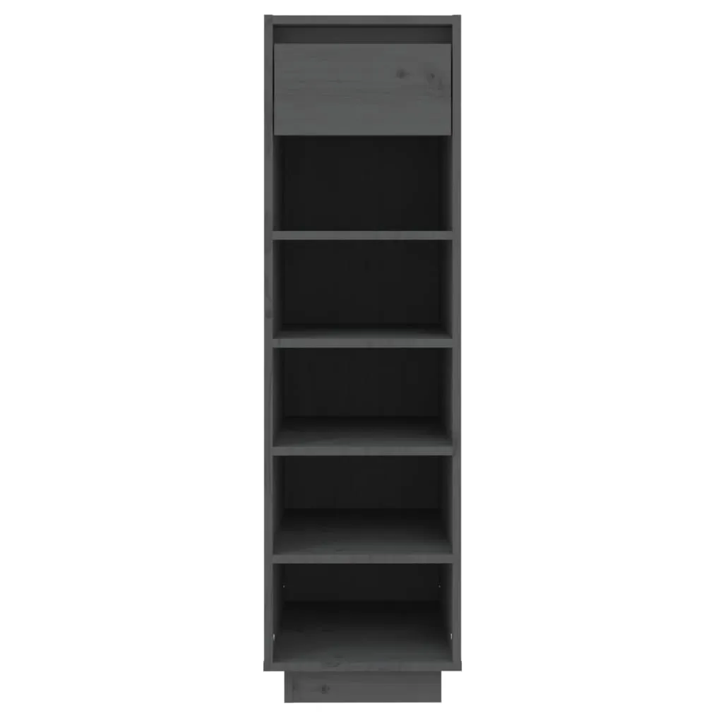 Shoe Cabinet Grey 34x30x105 cm Solid Wood Pine