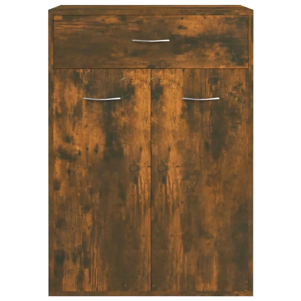 Shoe Cabinet Smoked Oak 60x35x84 cm Engineered Wood
